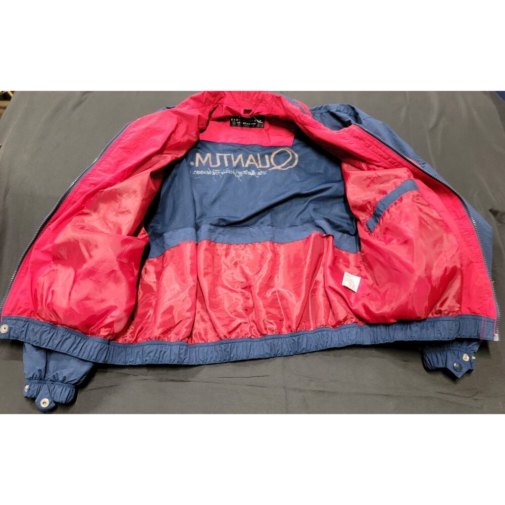 Vintage QUANTUM The Choice of Serious Fisherman Blue Fishing Jacket Sz L Taiwan - Picture 9 of 16